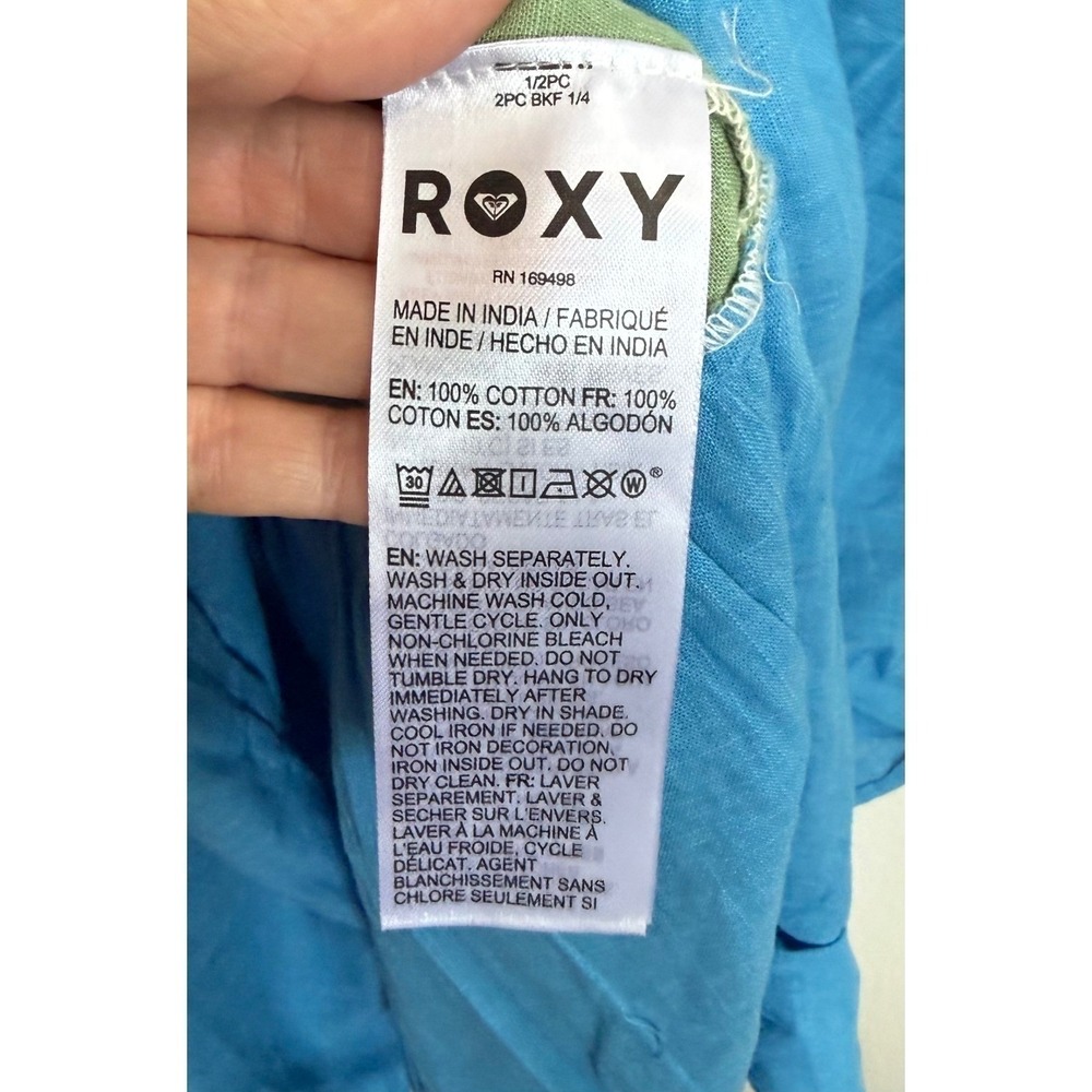 Roxy Juniors' Honolulu Glow Cotton Tiered Open-Back Maxi Dress Summer Beach S - Picture 4 of 6